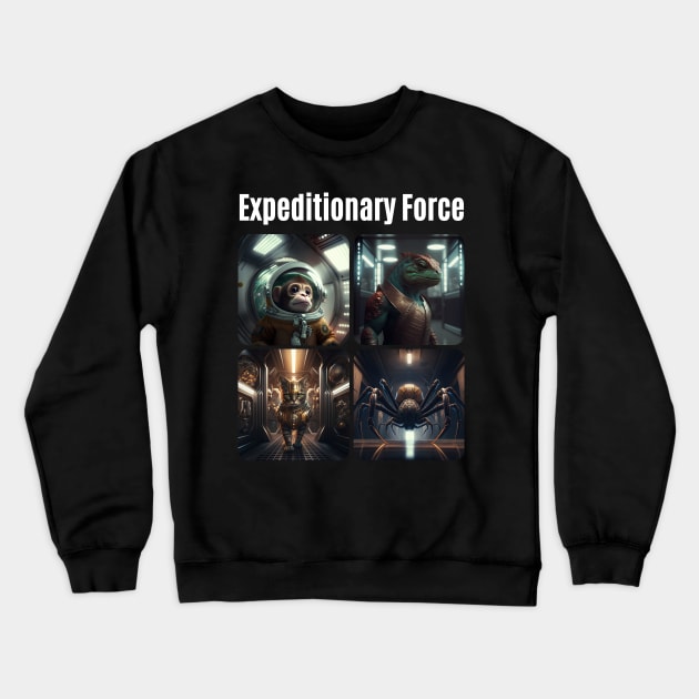 Filthy Monkeys - Expeditionary Force (minimal text) Crewneck Sweatshirt by AI-datamancer